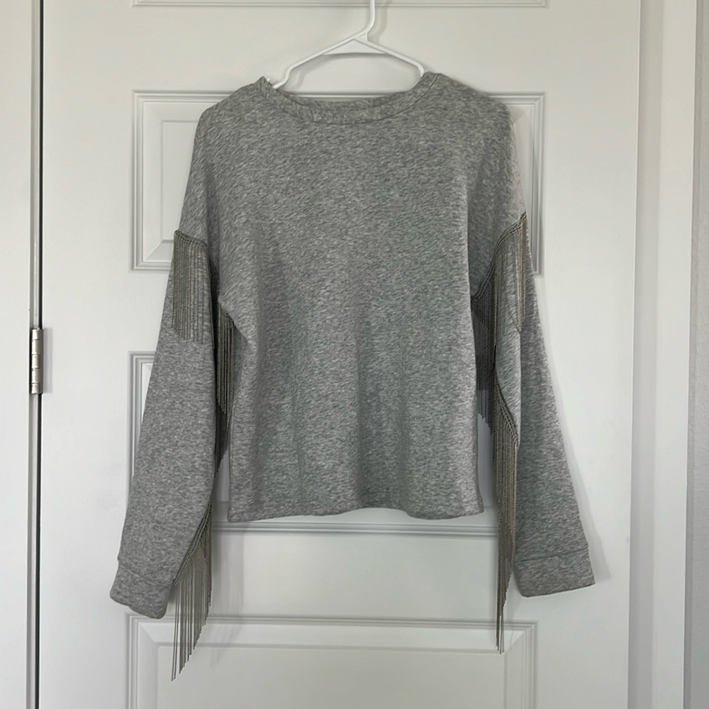Grey Sweater w/ Fringe